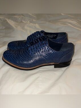 Stacy Adams Blue Mason Anaconda Plain
Toe Oxford Leather Dress Shoes size 10.5